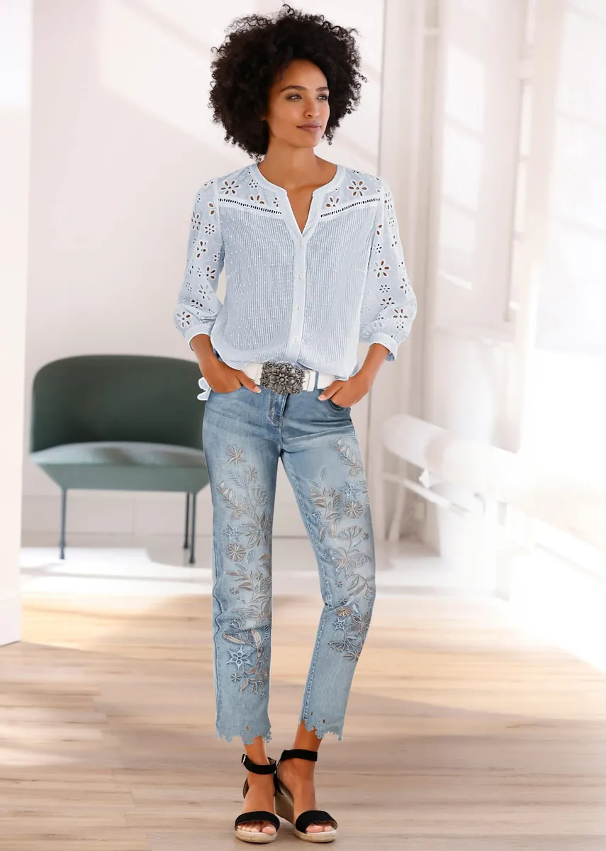 Кружевная блузка LINEA TESINI by Heine, голубой
Кружевная блузка LINEA TESINI by Heine, голубой