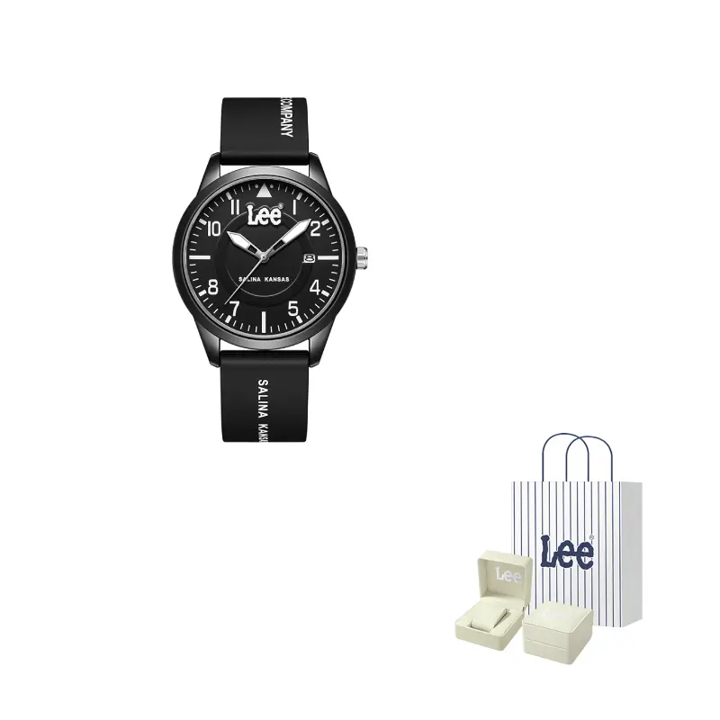 Lee Часы наручные кварцевые с силиконовым ремешком белый циферблат unisex для дня рождения одноклассника к школьному сезону в коробке