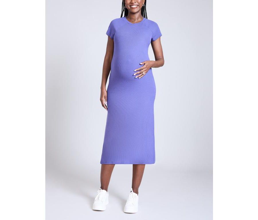 Платье-миди с короткими рукавами и рукавами реглан для беременных из трикотажа в рубчик - Материнство Motherhood Maternity, Skipper blue
Платье-миди с короткими рукавами и рукавами реглан для беременных из трикотажа в рубчик - Материнство Motherhood Maternity, Skipper blue