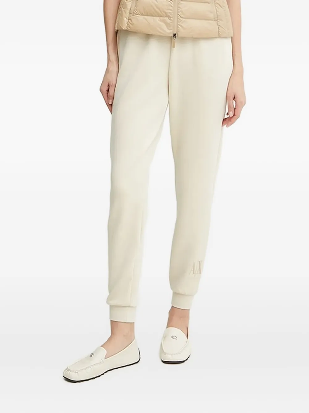 Спортивные брюки с декорированным логотипом Armani Exchange, белый 
Спортивные брюки с декорированным логотипом Armani Exchange, белый