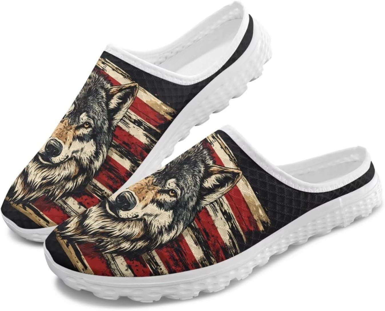 Мужские сетчатые шлепанцы без задника с принтом - дышащие, легкие, противоскользящие, удобные для ходьбы и офиса Ocwfudsx, Flag Wolf
Мужские сетчатые шлепанцы без задника с принтом - дышащие, легкие, противоскользящие, удобные для ходьбы и офиса Ocwfudsx, Flag Wolf