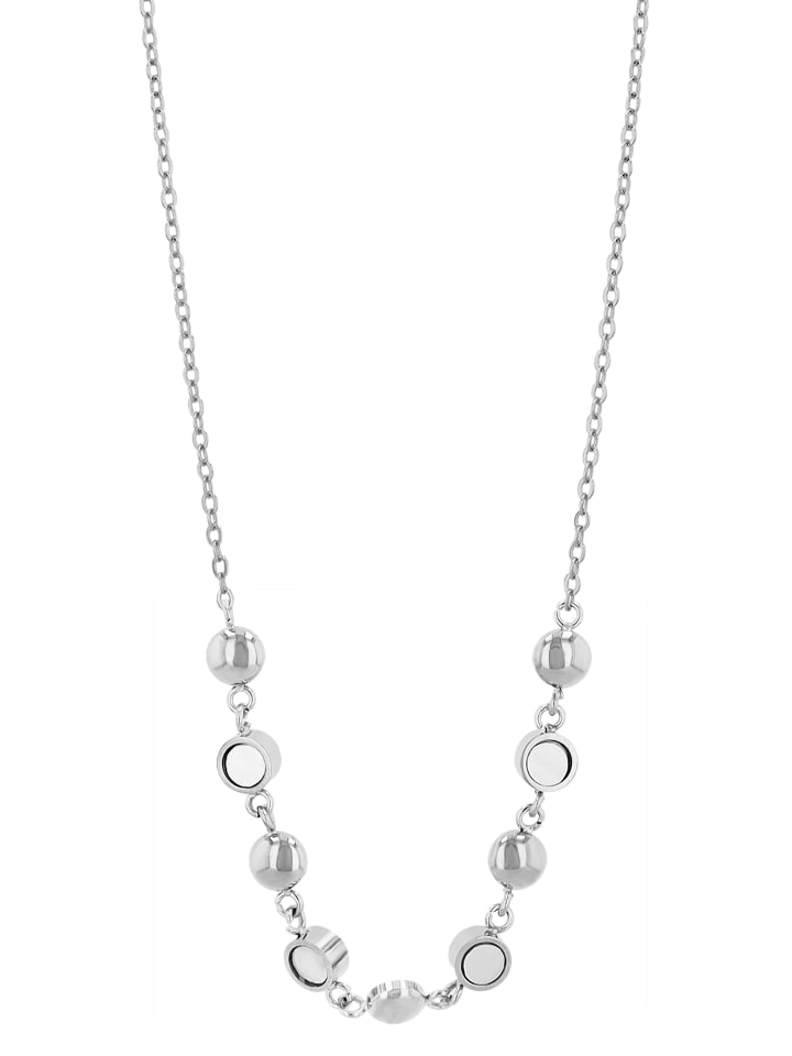 Adeliás Женское колье из нержавеющей стали с перламутровой вставкой, размер 41+5, серебро
Adeliás Женское колье из нержавеющей стали с перламутровой вставкой, размер 41+5, серебро