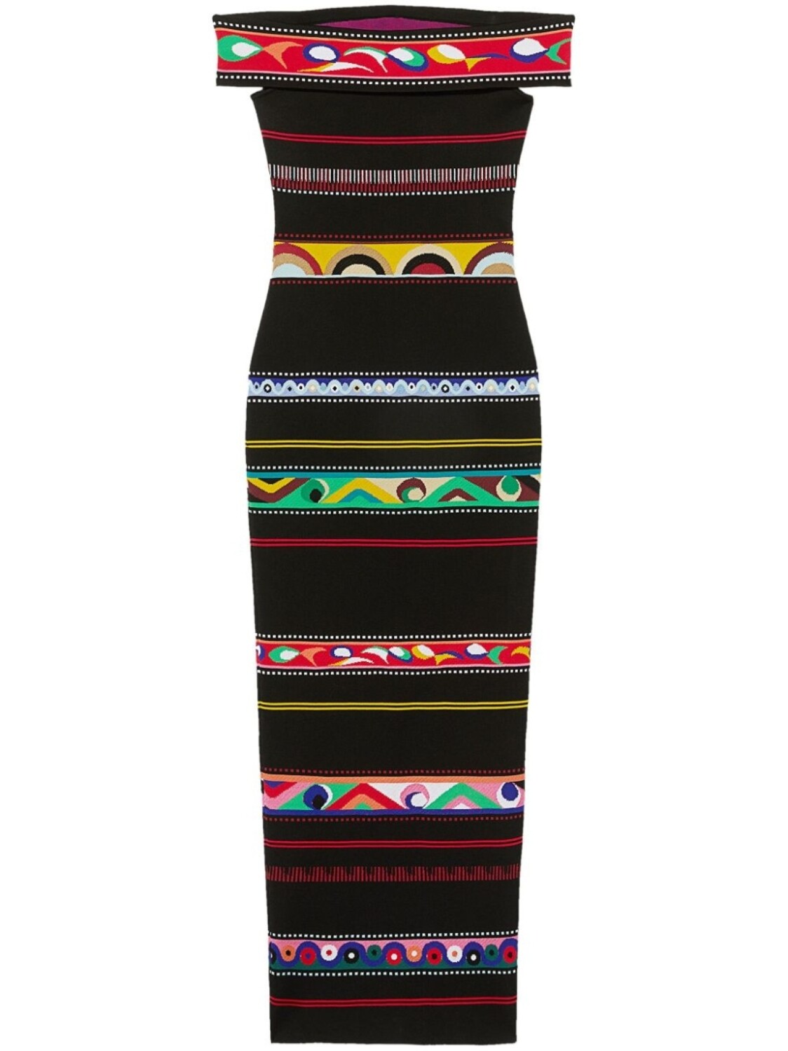 PUCCI полосатое платье с открытыми плечами, разноцветный
PUCCI полосатое платье с открытыми плечами, разноцветный