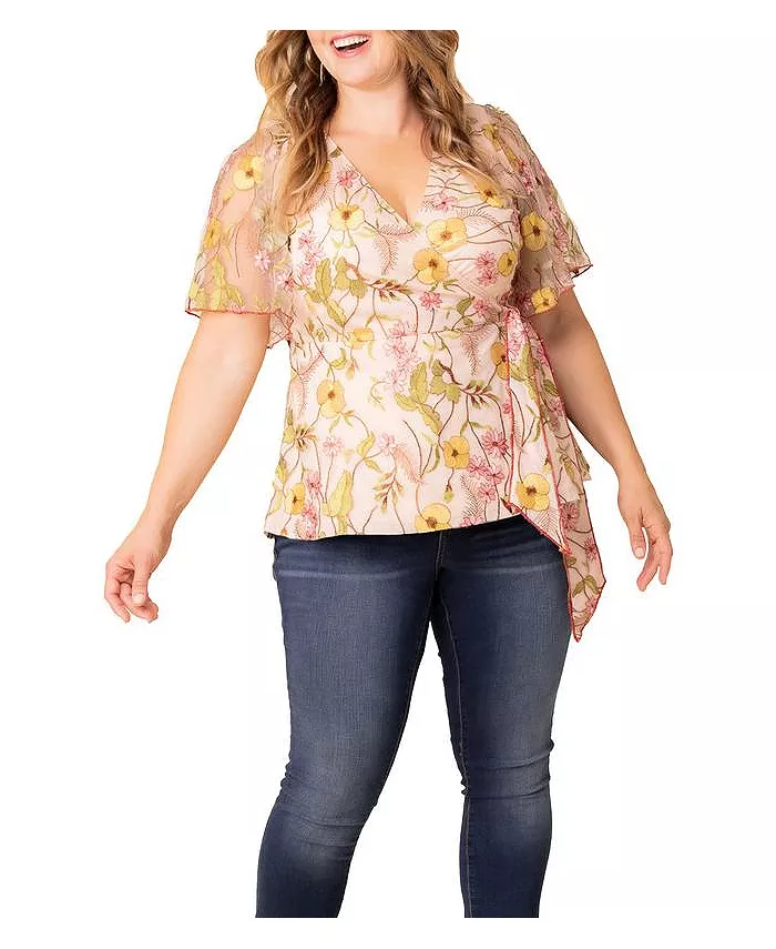 Топ-халат Rosalie больших размеров с вышивкой Kiyonna, розовый
Топ-халат Rosalie больших размеров с вышивкой Kiyonna, розовый