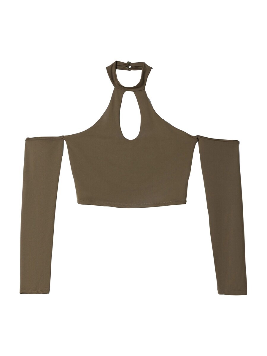 Лонгслив Bershka, хаки
Лонгслив Bershka, хаки