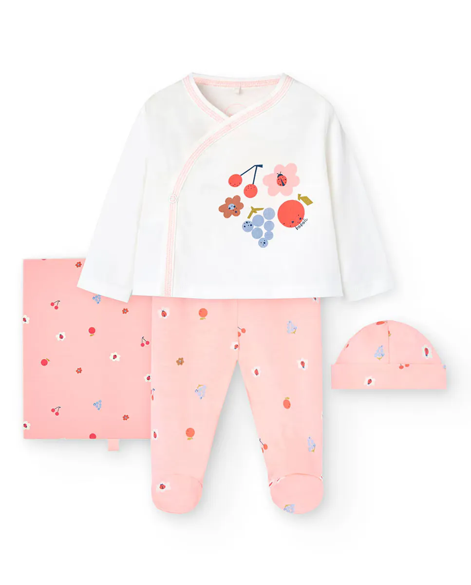 Набор для девочки 3 куска хлопка с рисунком спереди Boboli, белый
Набор для девочки 3 куска хлопка с рисунком спереди Boboli, белый