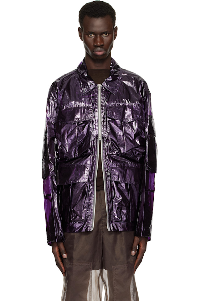 Прозрачная куртка с эффектом овердай Dries Van Noten, фиолетовый
Прозрачная куртка с эффектом овердай Dries Van Noten, фиолетовый