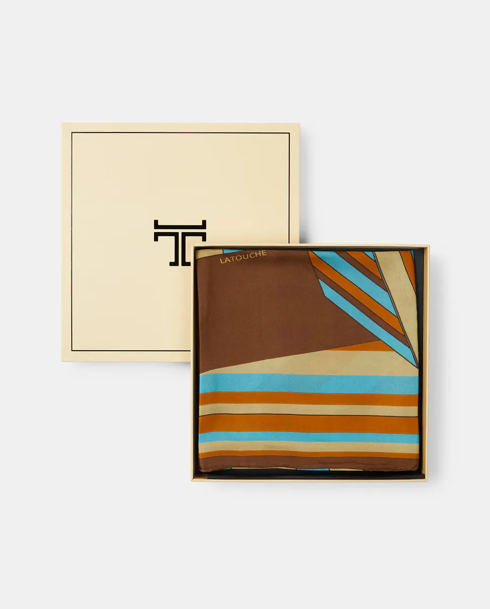 Шелковый твиловый платок с геометрическим принтом Latouche, синий
Шелковый твиловый платок с геометрическим принтом Latouche, синий