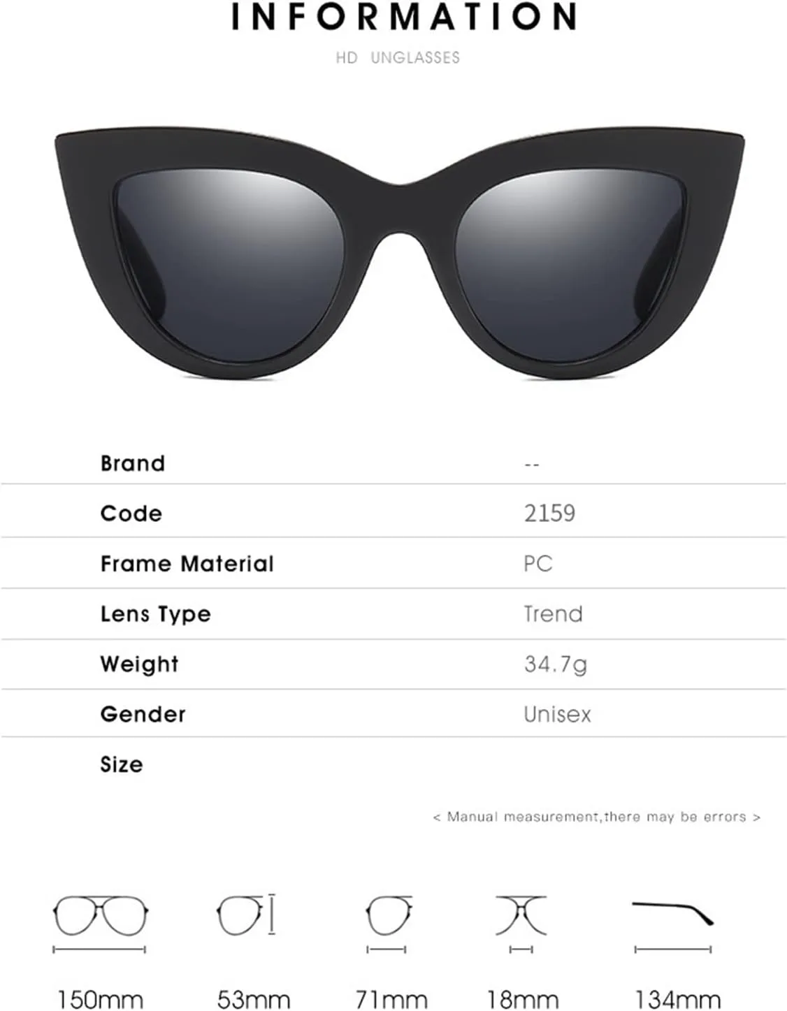 Модные солнцезащитные очки в стиле ретро «кошачий глаз» с крупной оправой для мужчин и женщин, для отдыха на природе (цвет: B, размер: средний) MTZJH, One Color
Модные солнцезащитные очки в стиле ретро «кошачий глаз» с крупной оправой для мужчин и женщин, для отдыха на природе (цвет: B, размер: средний) MTZJH, One Color