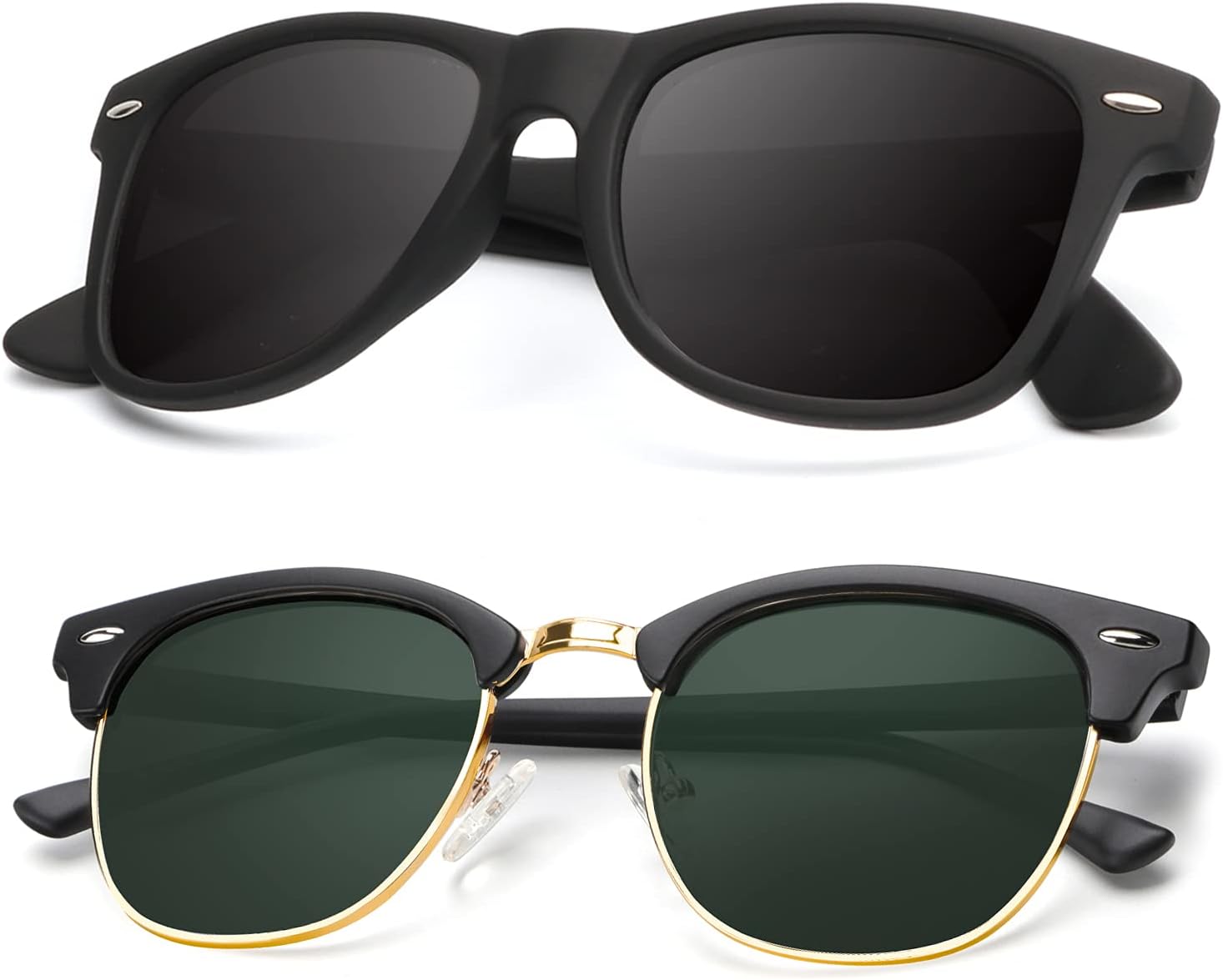 Поляризованные солнцезащитные очки KALIYADI для мужчин и женщин, полуободковая оправа, солнцезащитные очки для вождения, блокирующие УФ-излучение, B08-(2 Pack) Matte Black | G15 | Golden Rim / Matte Black
Поляризованные солнцезащитные очки KALIYADI для мужчин и женщин, полуободковая оправа, солнцезащитные очки для вождения, блокирующие УФ-излучение, B08-(2 Pack) Matte Black | G15 | Golden Rim / Matte Black