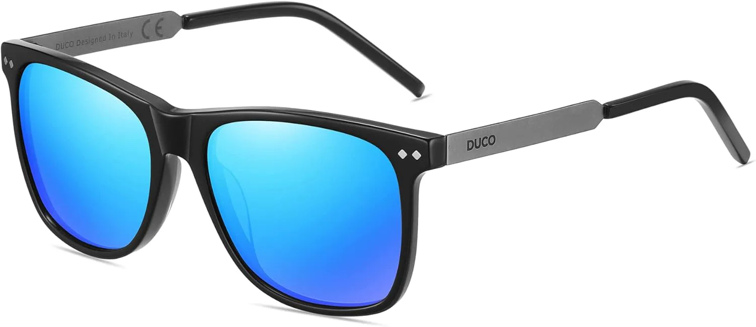 Солнцезащитные очки DUCO Retro Square с поляризацией, для мужчин и женщин, оправа из ацетата, 100% защита от УФ-излучения, артикул 2143, Black Frame Revo Blue Lens
Солнцезащитные очки DUCO Retro Square с поляризацией, для мужчин и женщин, оправа из ацетата, 100% защита от УФ-излучения, артикул 2143, Black Frame Revo Blue Lens