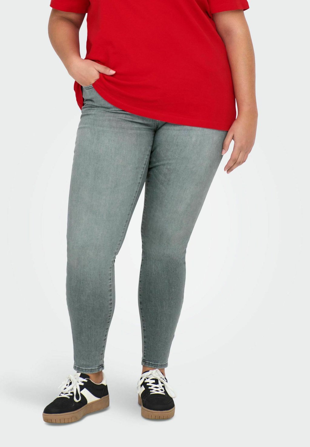 Джинсы скинни ONLY Carmakoma, серый 
Джинсы скинни ONLY Carmakoma, серый