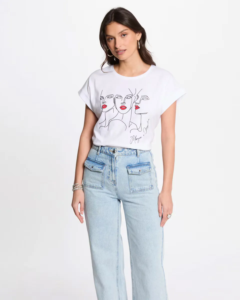 Женская футболка с коротким рукавом и надписью Morgan, белый
Женская футболка с коротким рукавом и надписью Morgan, белый