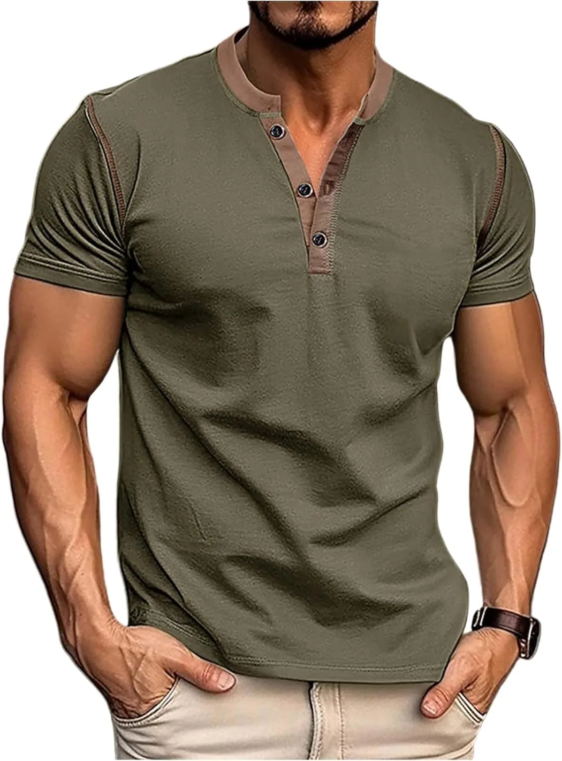 Мужская футболка Henley с коротким рукавом, S-2XL WENKOMG1
Мужская футболка Henley с коротким рукавом, S-2XL WENKOMG1