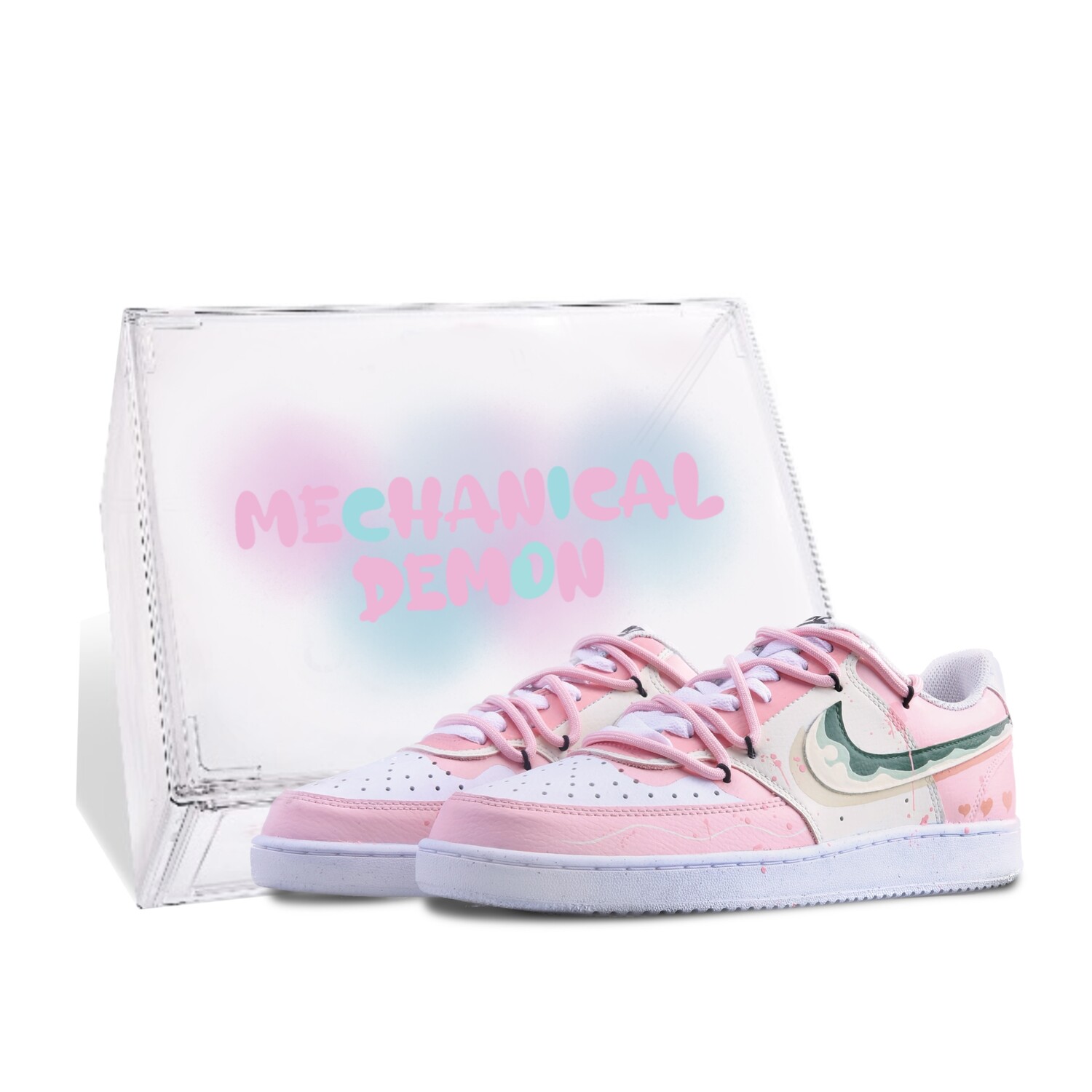 Кроссовки Nike Court Vision 1 Skateboarding Shoes Women's Low-top White/red, розовый 
Кроссовки Nike Court Vision 1 Skateboarding Shoes Women's Low-top White/red, розовый