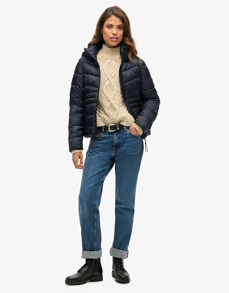 Стеганая куртка Fuji с капюшоном Superdry, темно-синий
Стеганая куртка Fuji с капюшоном Superdry, темно-синий