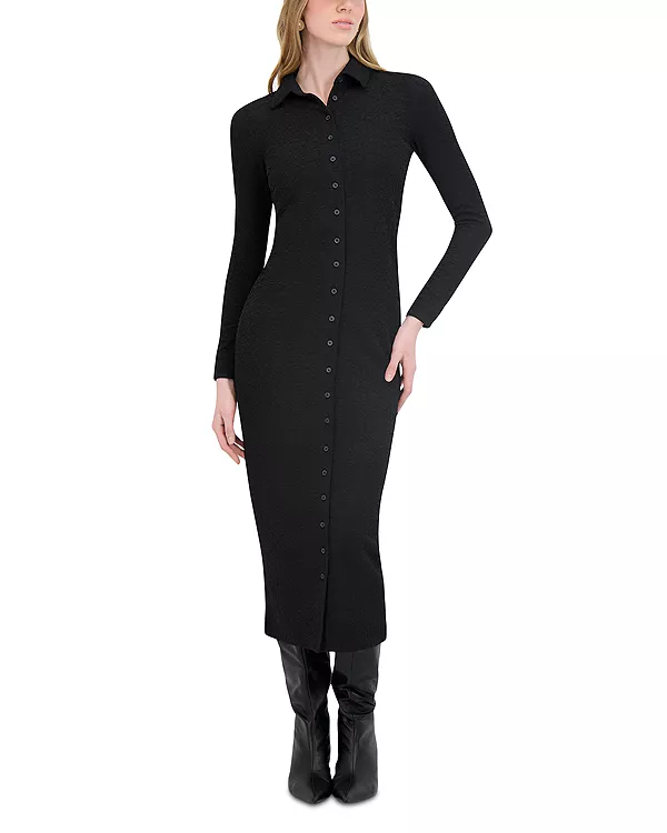 Платье из фактурной вязки Point, черный
Платье из фактурной вязки Point, черный