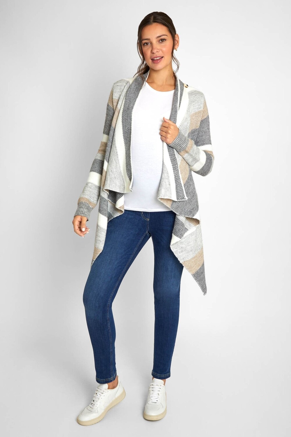 Кардиган для беременных и кормящих мам JoJo Maman Bébé в полоску с драпировкой Jojo Maman Bébé, серый
Кардиган для беременных и кормящих мам JoJo Maman Bébé в полоску с драпировкой Jojo Maman Bébé, серый