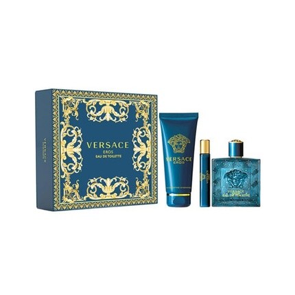 Versace Eros Men's 3 Piece Gift Set: 3.4 Ounce EDT + 5 Ounce Versace Shower Gel + Mini Eros 0.33 Ounce - Hard Box
Versace Eros Men's 3 Piece Gift Set: 3.4 Ounce EDT + 5 Ounce Versace Shower Gel + Mini Eros 0.33 Ounce - Hard Box