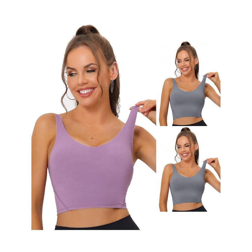 Набор из 3 женских удлиненных спортивных бюстгальтеров для йоги с мягкой подкладкой и средней поддержкой для тренировок и фитнеса ALLEGRA K, цвет Light Gray Purple
Набор из 3 женских удлиненных спортивных бюстгальтеров для йоги с мягкой подкладкой и средней поддержкой для тренировок и фитнеса ALLEGRA K, цвет Light Gray Purple