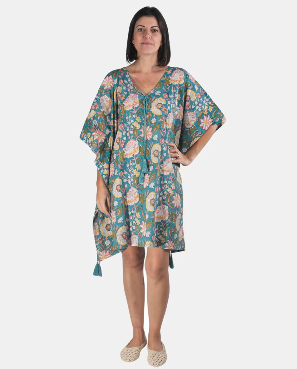 Кафтан с цветочным принтом Kbas, бирюзовый
Кафтан с цветочным принтом Kbas, бирюзовый