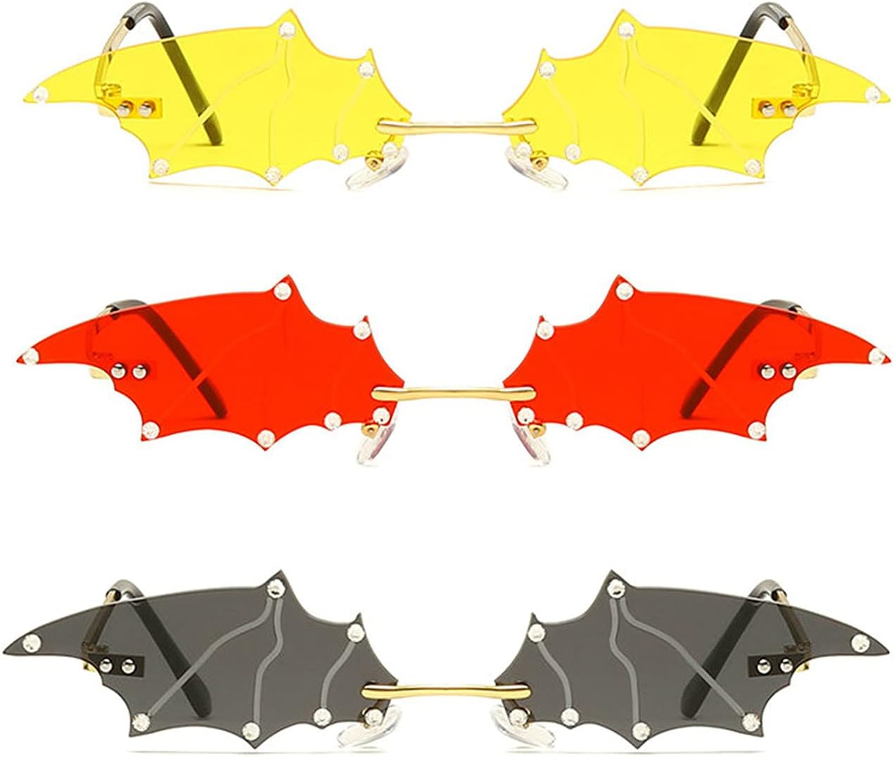 Солнцезащитные очки COTIA в стиле ретро без оправы для женщин и мужчин, маленькие винтажные очки в форме летучей мыши с бриллиантовой отделкой, уникальные металлические очки без оправы, Yellow&red&black
Солнцезащитные очки COTIA в стиле ретро без оправы для женщин и мужчин, маленькие винтажные очки в форме летучей мыши с бриллиантовой отделкой, уникальные металлические очки без оправы, Yellow&red&black