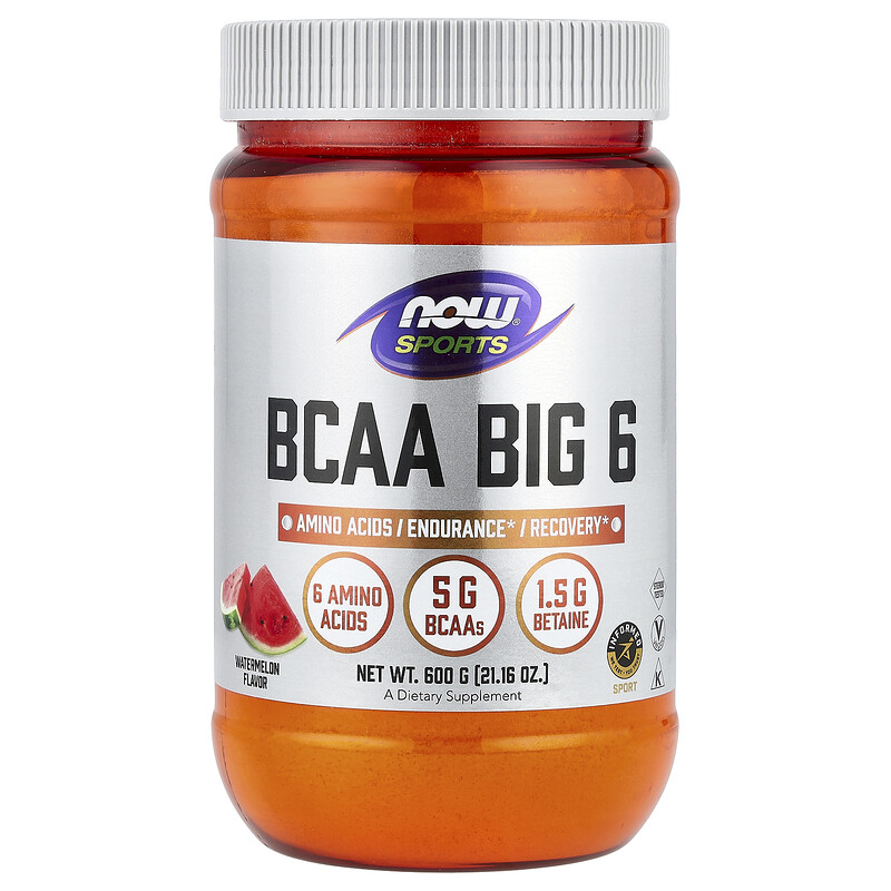 NOW Foods, Sports, BCAA Big 6, арбуз, 600 г (21,16 унции)
NOW Foods, Sports, BCAA Big 6, арбуз, 600 г (21,16 унции)