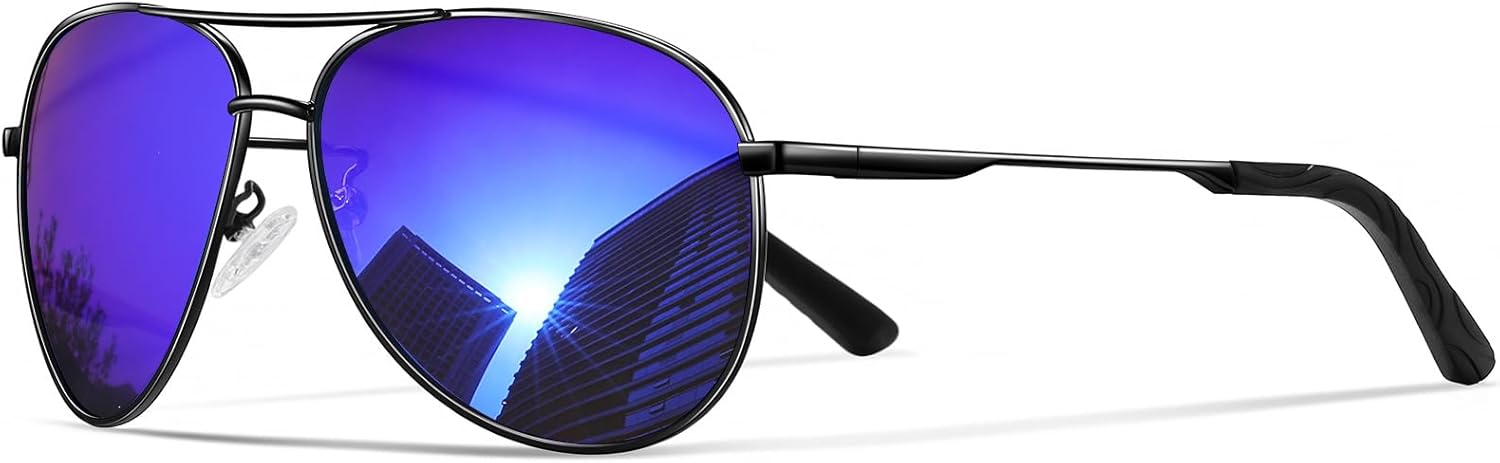 Солнцезащитные очки для мужчин, поляризованные, авиаторские, для мужчин и женщин, для рыбалки, вождения, с металлической оправой и защитой от УФ-излучения UV400 phikttu, Black Frame-dark Blue Lens
Солнцезащитные очки для мужчин, поляризованные, авиаторские, для мужчин и женщин, для рыбалки, вождения, с металлической оправой и защитой от УФ-излучения UV400 phikttu, Black Frame-dark Blue Lens