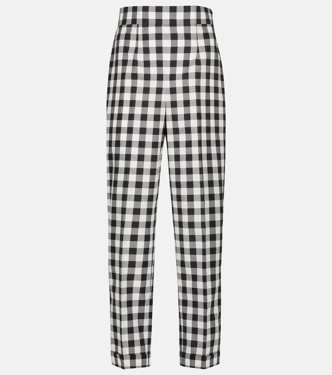 Хлопковые брюки с высокой посадкой в клетку Miu Miu, черный
Хлопковые брюки с высокой посадкой в клетку Miu Miu, черный