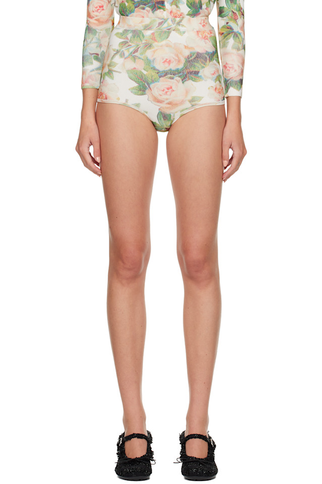 Simone Rocha Белые вязаные трусы с цветочным принтом
Simone Rocha Белые вязаные трусы с цветочным принтом