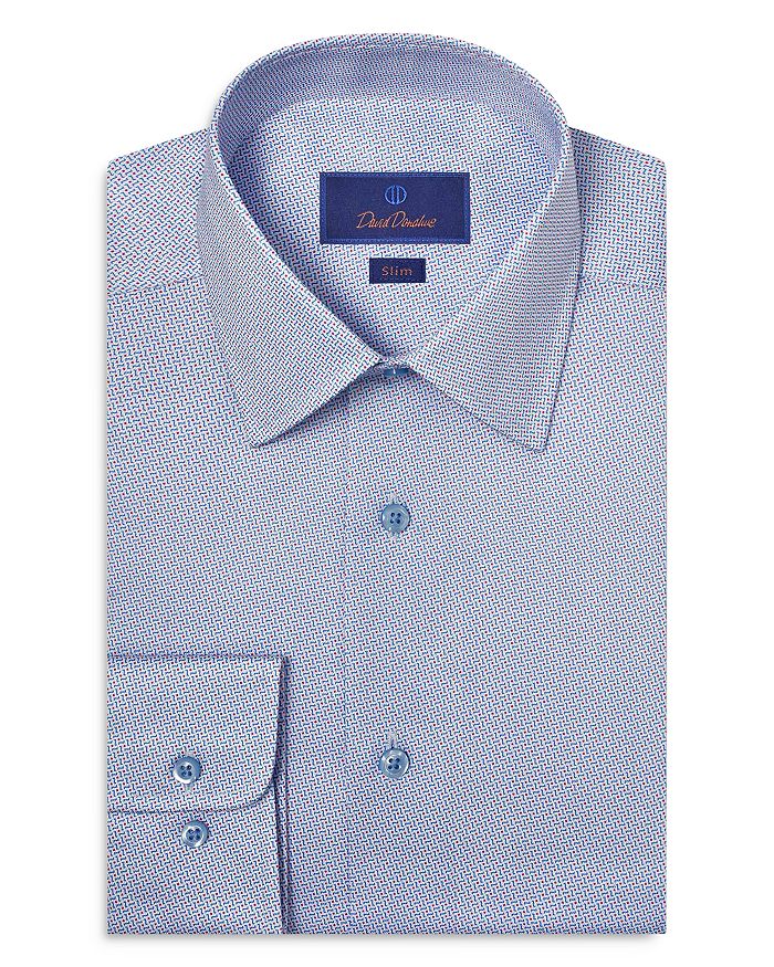Стройная рубашка с геометрическим узором "ёлочка" David Donahue, синий
Стройная рубашка с геометрическим узором "ёлочка" David Donahue, синий