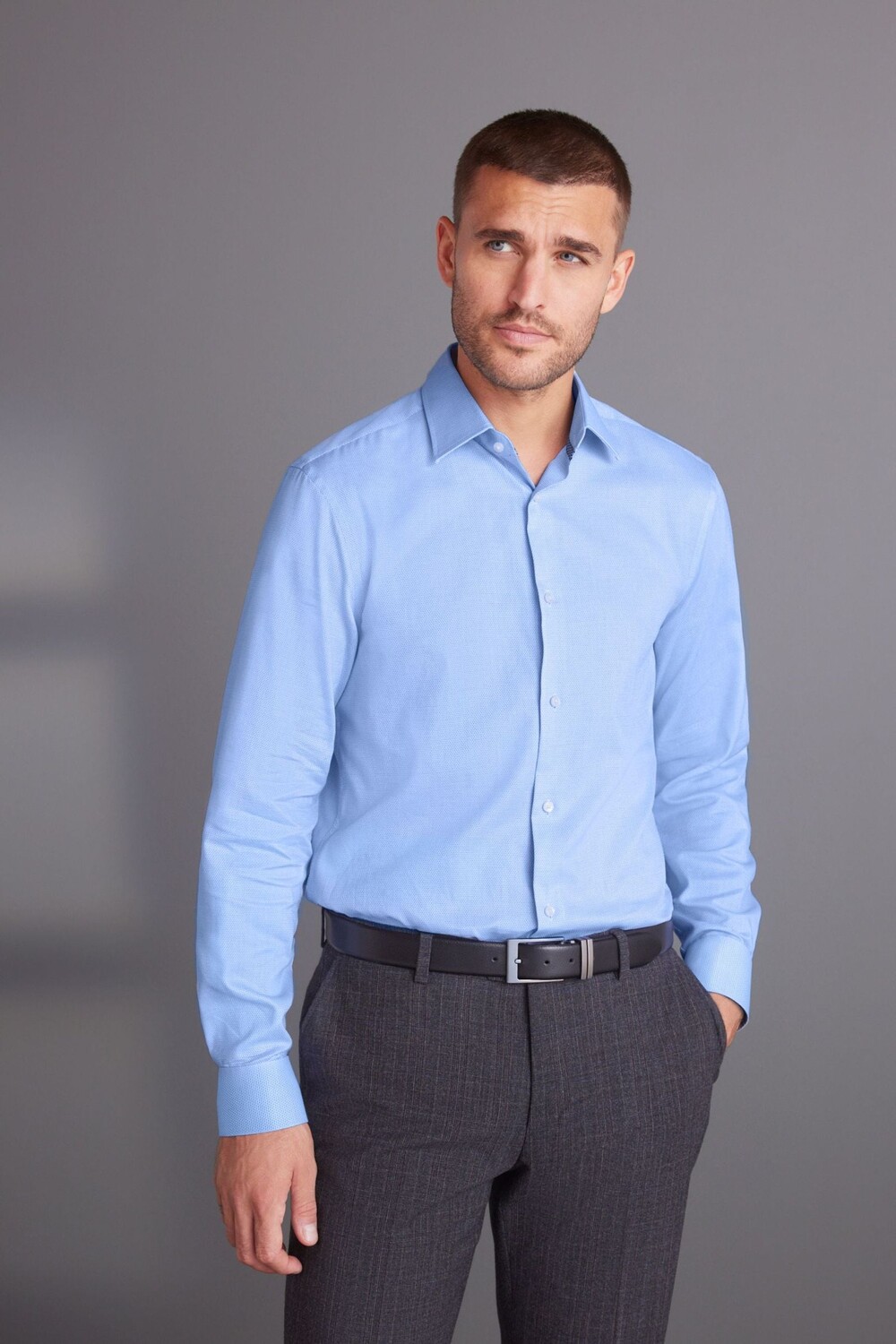 Текстурная рубашка Signature с декоративной окантовкой Next, синий
Текстурная рубашка Signature с декоративной окантовкой Next, синий