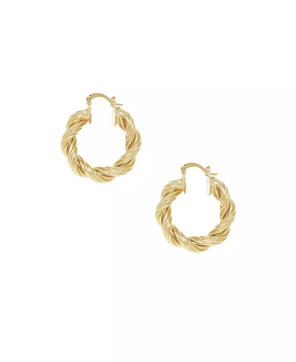Современные женские серьги-кольца из 18-каратного золота с закрученным стержнем Ettika, gold
Современные женские серьги-кольца из 18-каратного золота с закрученным стержнем Ettika, gold