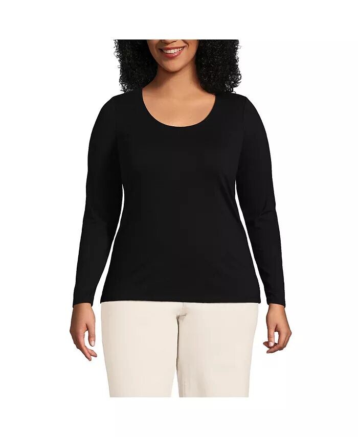 Плюс размер Легкий трикотаж Футболка с круглым вырезом и длинными рукавами Lands' End, черный
Плюс размер Легкий трикотаж Футболка с круглым вырезом и длинными рукавами Lands' End, черный