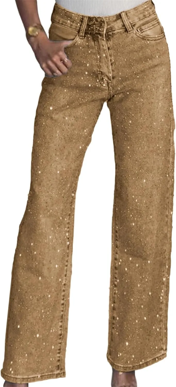 Женские джинсы с блестками Baggy Y2k High Waist Wide Leg Denim Pants Straight Leg Stretchy
Женские джинсы с блестками Baggy Y2k High Waist Wide Leg Denim Pants Straight Leg Stretchy