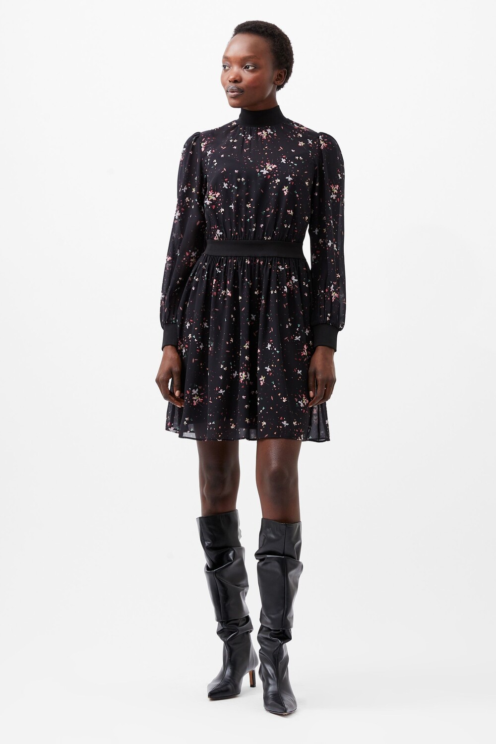 Платье Carina Georgette с высоким воротом French Connection, черный
Платье Carina Georgette с высоким воротом French Connection, черный