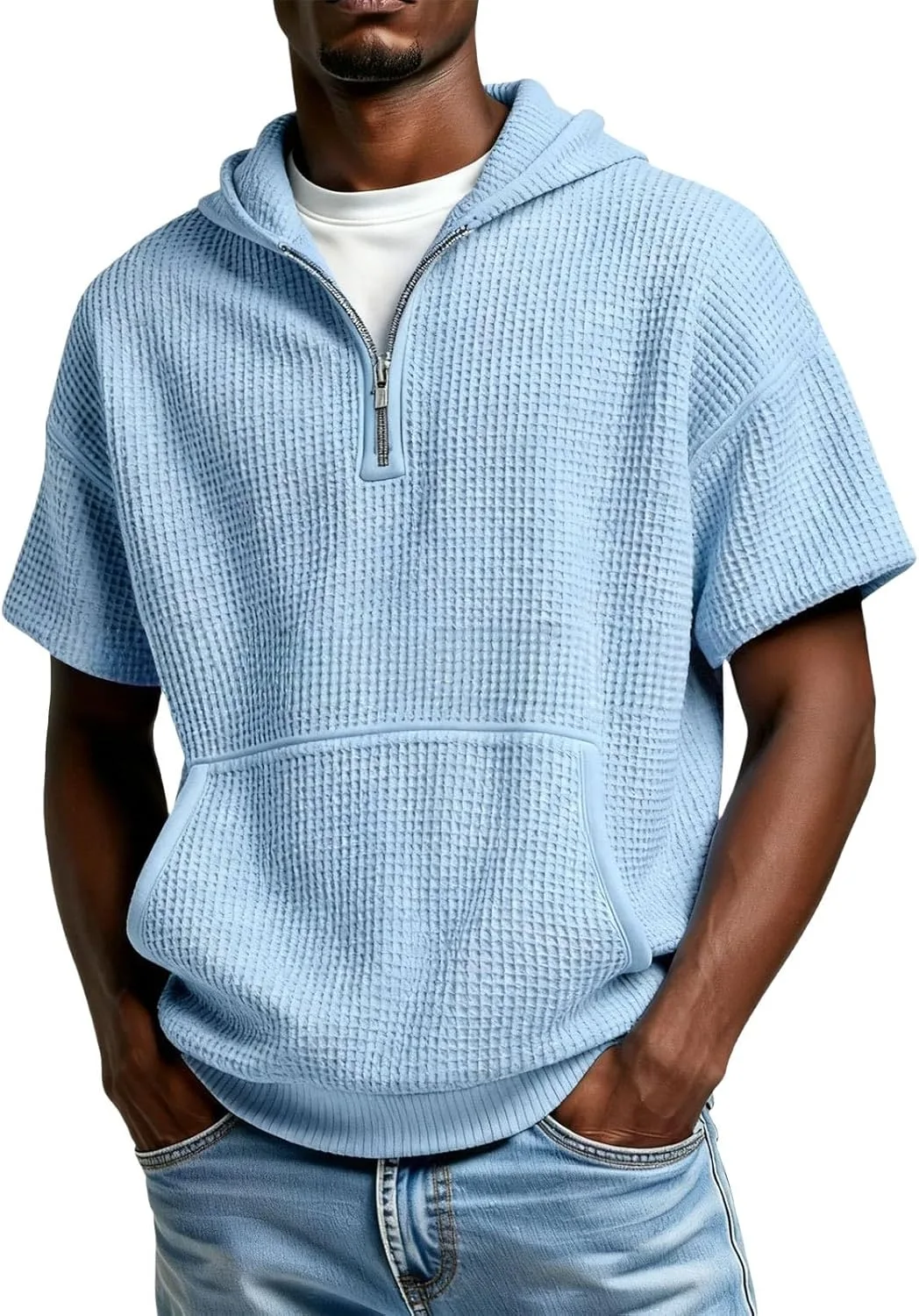 Толстовка с коротким рукавом и молнией на четверть для мужчин big and tall
Толстовка с коротким рукавом и молнией на четверть для мужчин big and tall