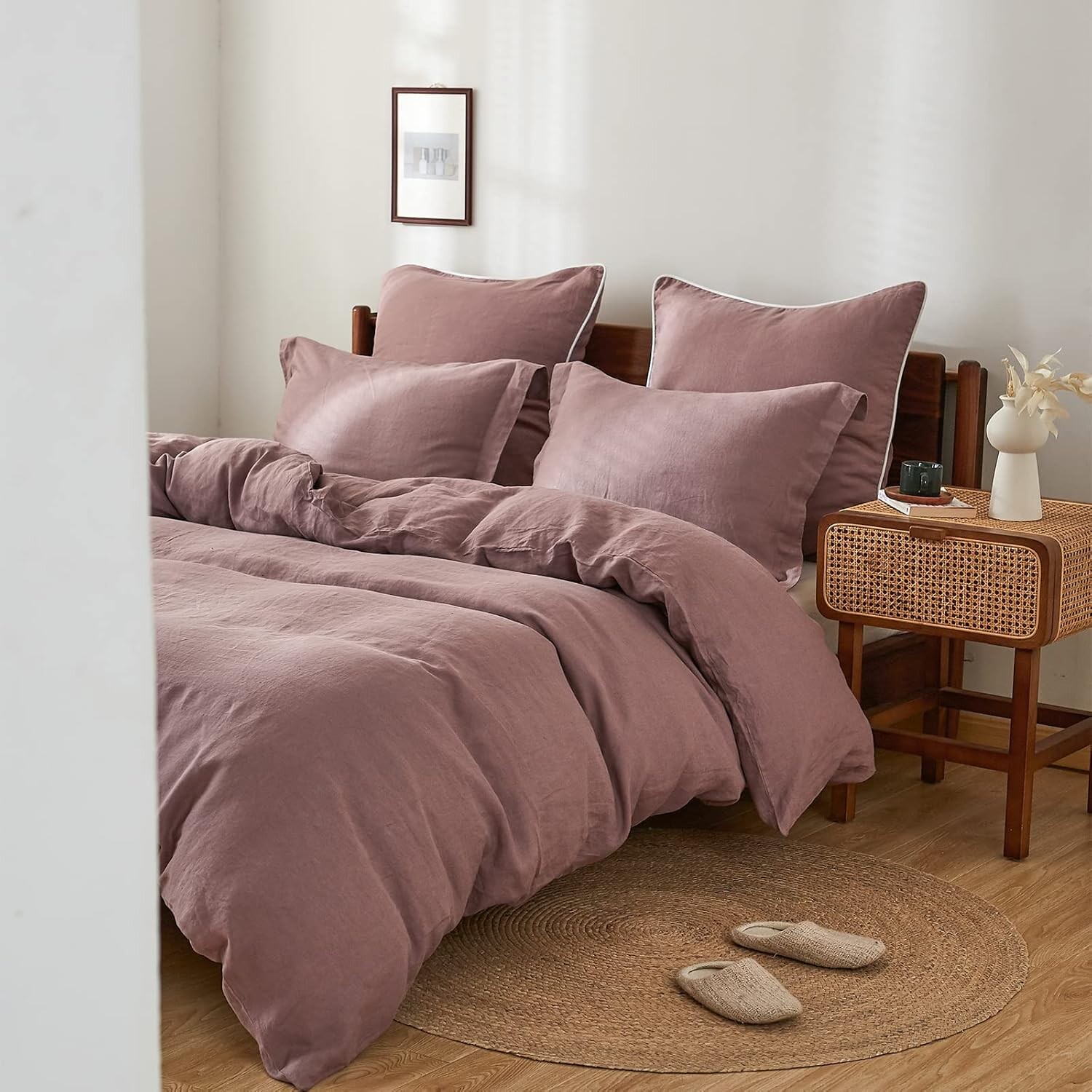 Simple&Opulence 100% льняной комплект пододеяльников из 2 предметов, однотонный комплект постельного белья в базовом стиле + 2 еврошампа 26 "x 26", фиолетовый
Simple&Opulence 100% льняной комплект пододеяльников из 2 предметов, однотонный комплект постельного белья в базовом стиле + 2 еврошампа 26 "x 26", фиолетовый