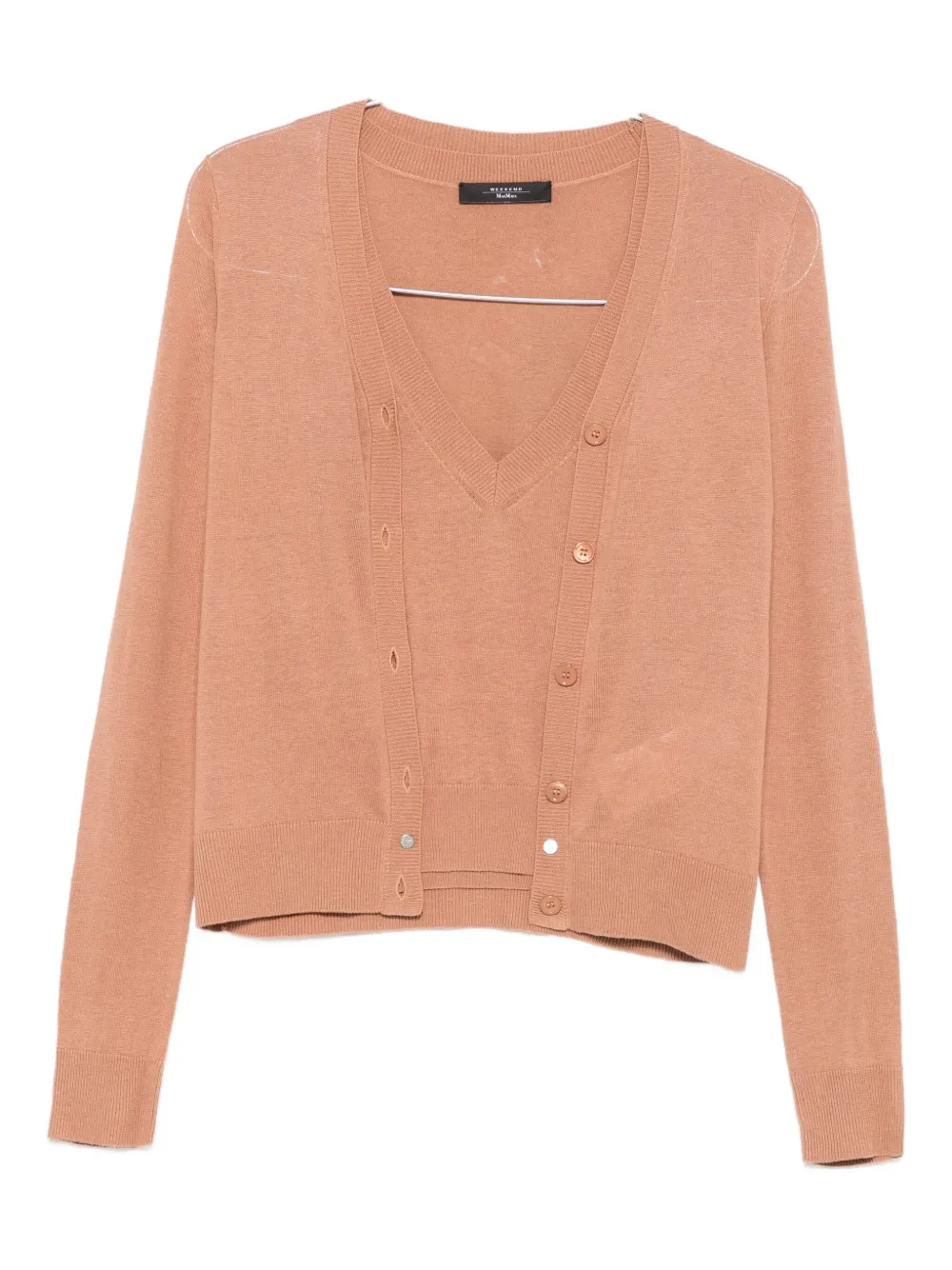 Кардиган с V-образным вырезом и застежкой на пуговицы спереди Weekend Max Mara, коричневый
Кардиган с V-образным вырезом и застежкой на пуговицы спереди Weekend Max Mara, коричневый
