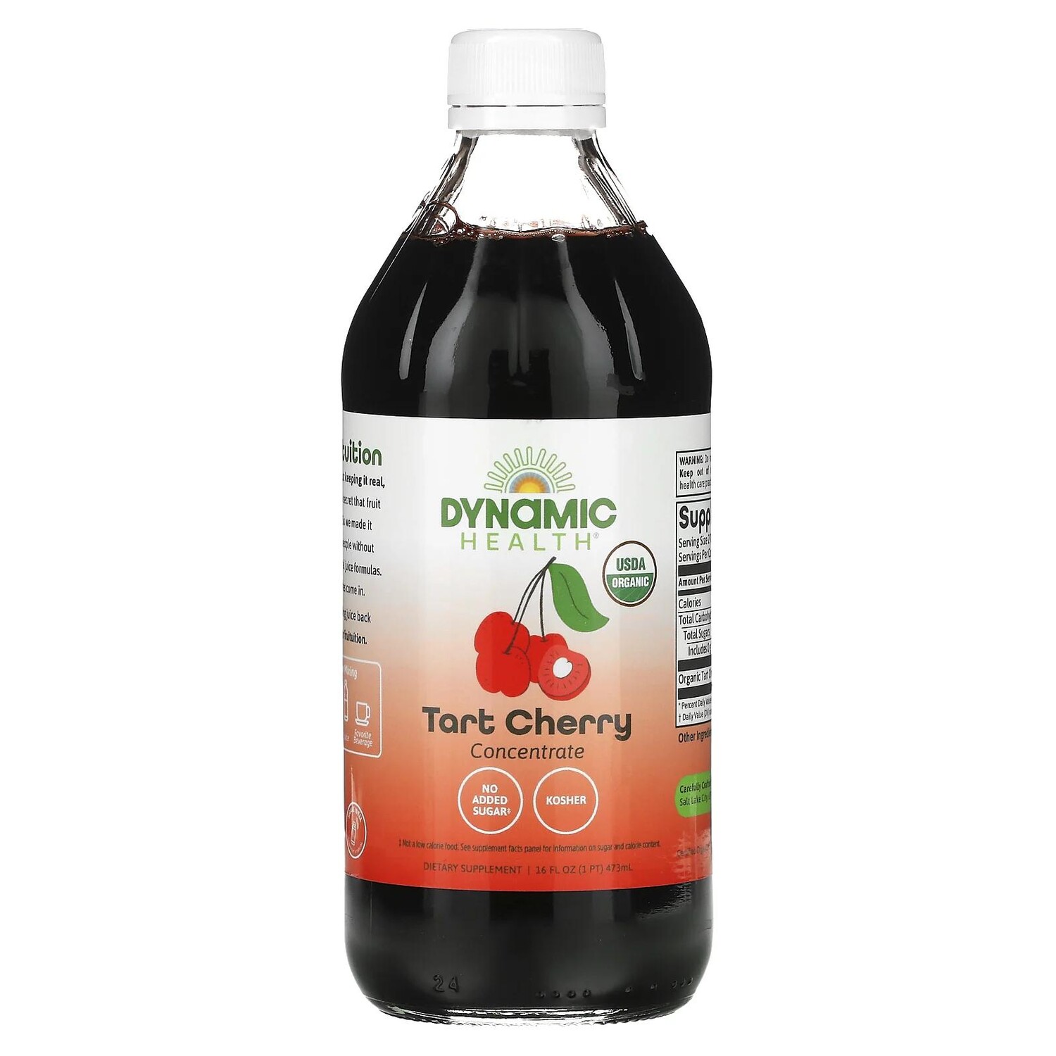 Dynamic Health Laboratories Certified Organic Tart Cherry 100% Juice Concentrate Unsweetened 16 fl oz (473 ml)
Dynamic Health Laboratories Certified Organic Tart Cherry 100% Juice Concentrate Unsweetened 16 fl oz (473 ml)