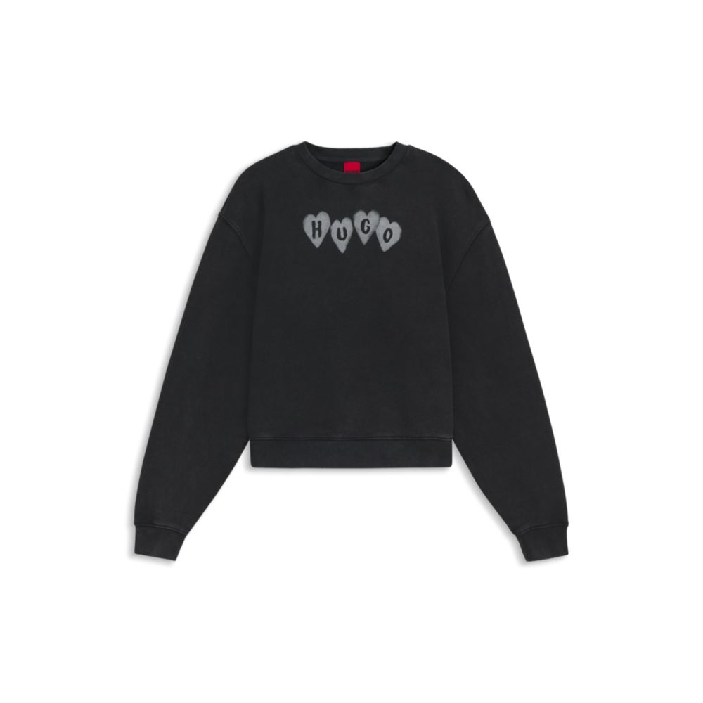 Толстовка с логотипом в виде сердца из хлопковой махровой ткани HUGO, черный
Толстовка с логотипом в виде сердца из хлопковой махровой ткани HUGO, черный