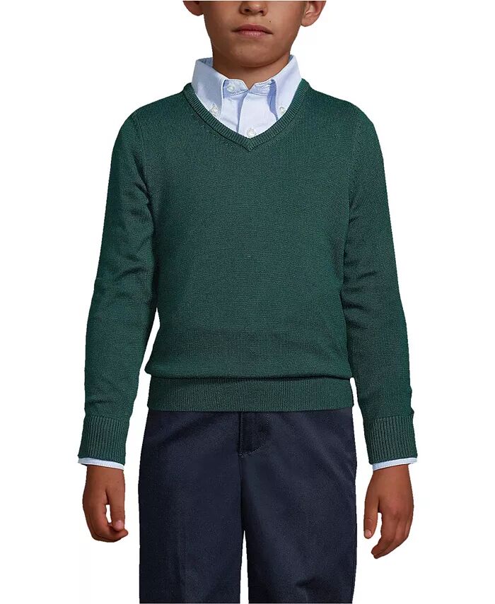 Школьная форма для мальчиков, хлопок, модал, тонкий свитер с V-образным вырезом Lands' End, зеленый
Школьная форма для мальчиков, хлопок, модал, тонкий свитер с V-образным вырезом Lands' End, зеленый