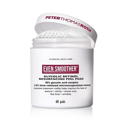 Подушечки для пилинга с гликолевой ретинолом Evener Smoother, 60 карат., Peter Thomas Roth
Подушечки для пилинга с гликолевой ретинолом Evener Smoother, 60 карат., Peter Thomas Roth