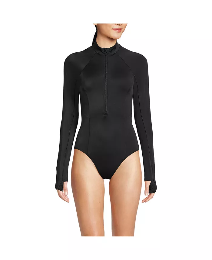 Женский цельный купальник с длинным рукавом и защитой от натирания для мастэктомии Tugless Lands' End, черный
Женский цельный купальник с длинным рукавом и защитой от натирания для мастэктомии Tugless Lands' End, черный