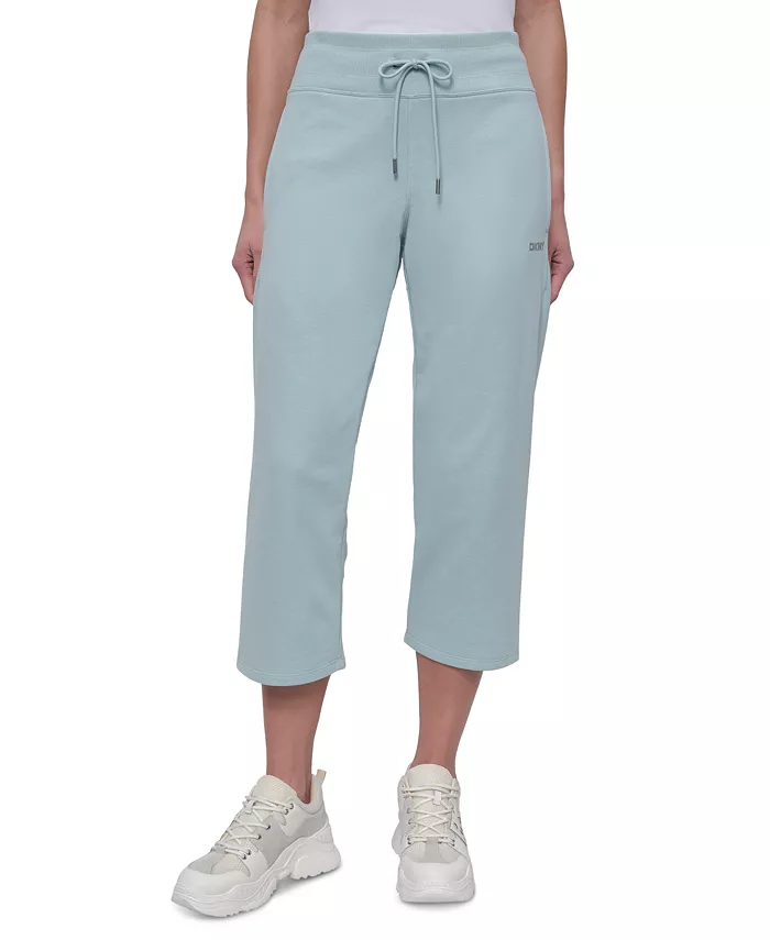 Женские укороченные брюки с шипами и логотипом DKNY, серый 
Женские укороченные брюки с шипами и логотипом DKNY, серый