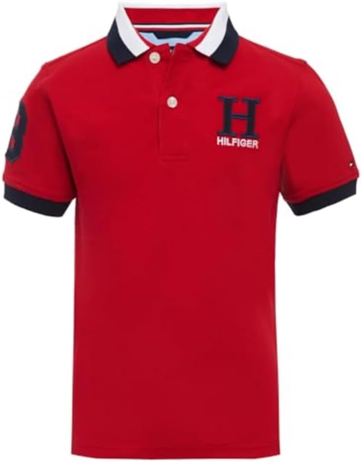 Рубашка-поло Tommy Hilfiger для мальчиков с коротким рукавом из высококачественного пике, застежка на пуговицы, мягкая и удобная, Regal Red
Рубашка-поло Tommy Hilfiger для мальчиков с коротким рукавом из высококачественного пике, застежка на пуговицы, мягкая и удобная, Regal Red