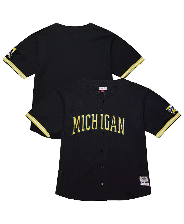 Мужская модная джерси Michigan Wolverines On The Clock на пуговицах, черная Mitchell & Ness
Мужская модная джерси Michigan Wolverines On The Clock на пуговицах, черная Mitchell & Ness