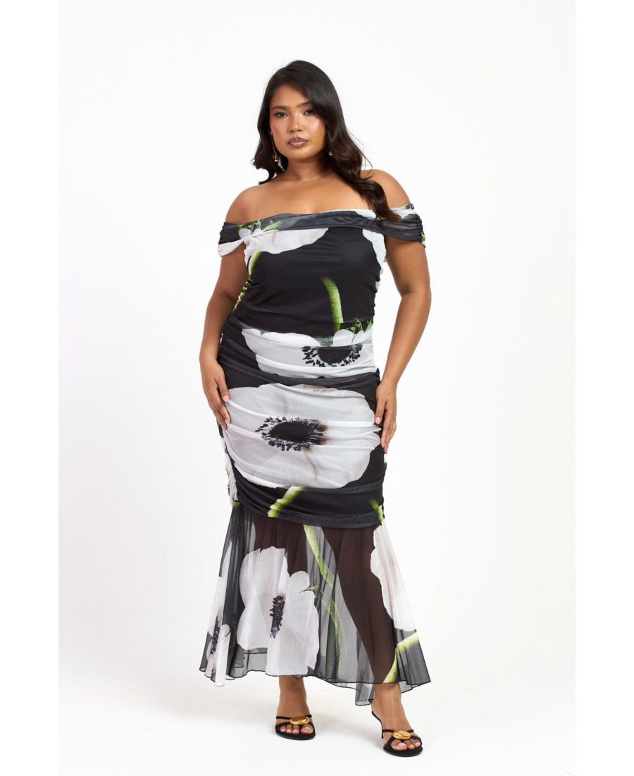 Женское миди-платье с ярким цветочным принтом и сборками FASHION-SZN CURVE, Black
Женское миди-платье с ярким цветочным принтом и сборками FASHION-SZN CURVE, Black