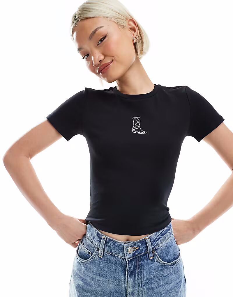 Футболка Vero Moda Diamante с рисунком в стиле вестерн-ботинок черного цвета для малышей
Футболка Vero Moda Diamante с рисунком в стиле вестерн-ботинок черного цвета для малышей