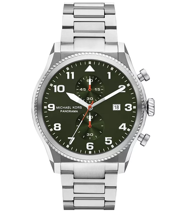 Мужские панорамные часы-хронограф из нержавеющей стали серебристого цвета, 44 мм Michael Kors, silver-tone
Мужские панорамные часы-хронограф из нержавеющей стали серебристого цвета, 44 мм Michael Kors, silver-tone